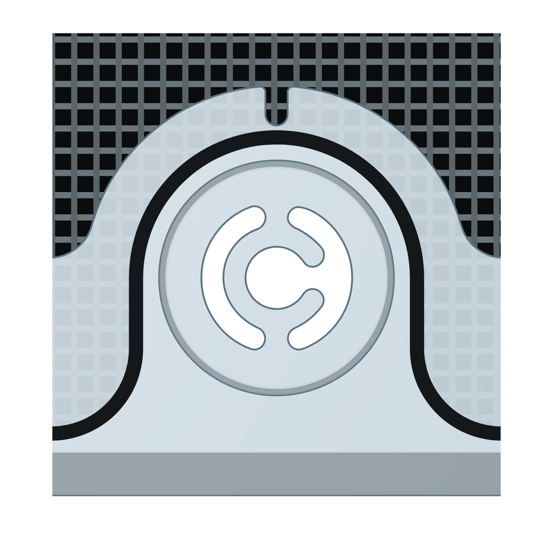 2.5 inch round feed door seated in its lid opening